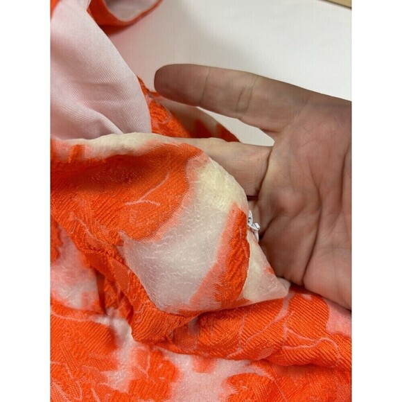 Showpo Hailey Brailey One Shoulder Mini Dress Orange White Sheer Floral 4 - Picture 12 of 16